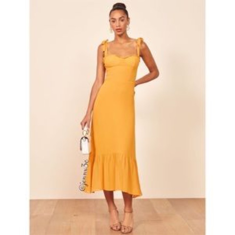 Reformation Nikita Dress Size 0 in Ochre